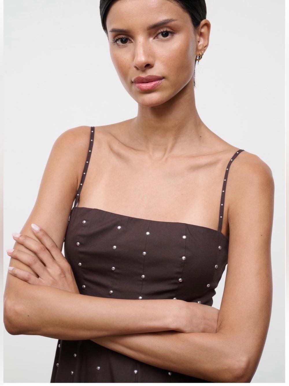 STAUD Wylie Stud Sleeveless Midi Dress - Picture 3 of 6